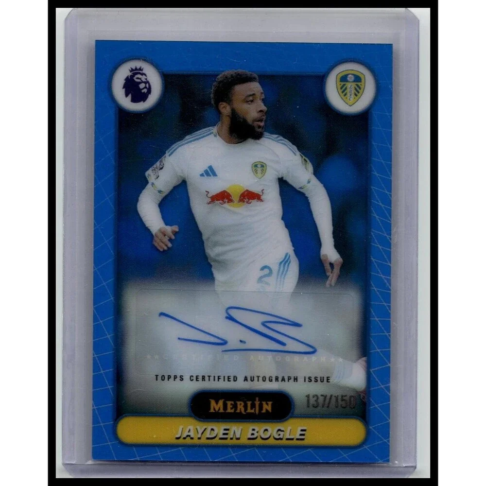 2025-26 Merlin Premier League Jayden Bogle #MV-JY Leeds United Blue /150